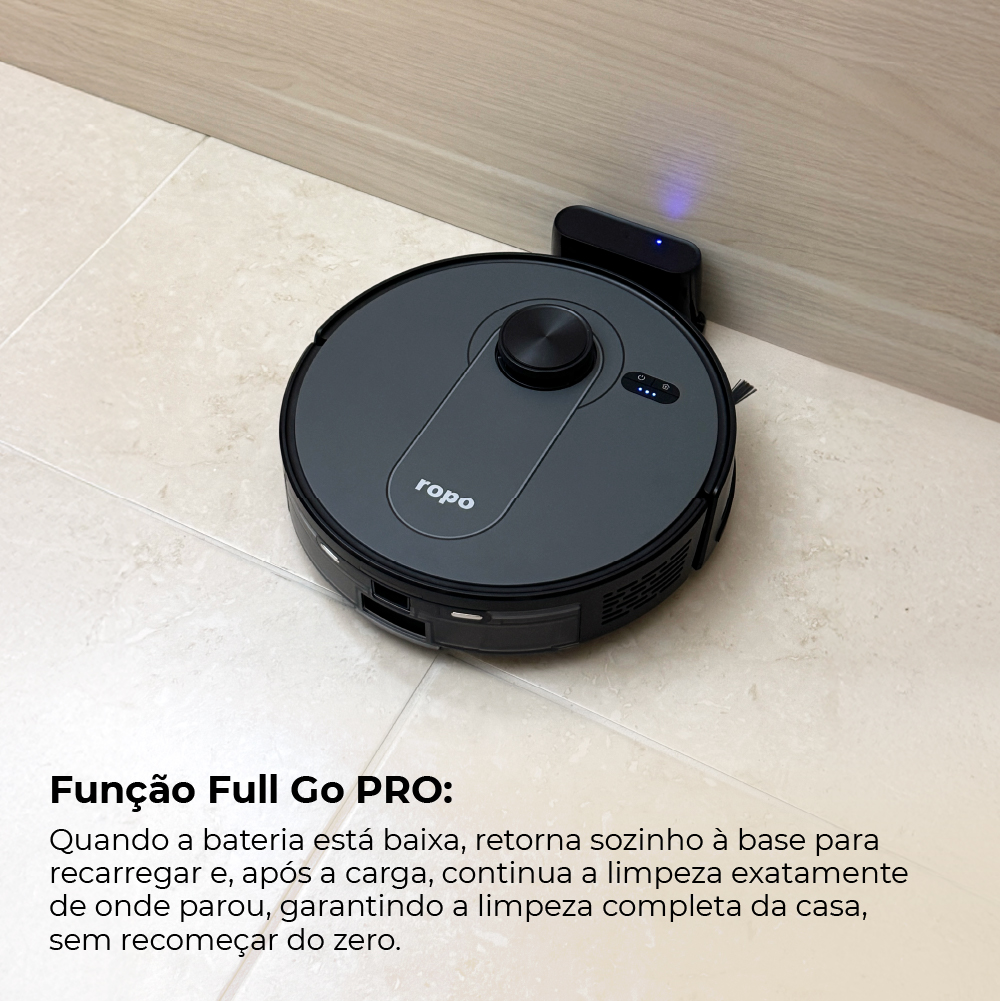 Rob&ocirc; Aspirador Ropo Vision com limpeza inteligente